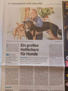 Elli Steinberger, eines unserer Mitglieder, im Zeitungsinterview