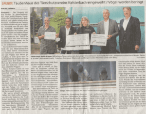 Einweihung des Taubenschutzhauses in Kelsterbach: