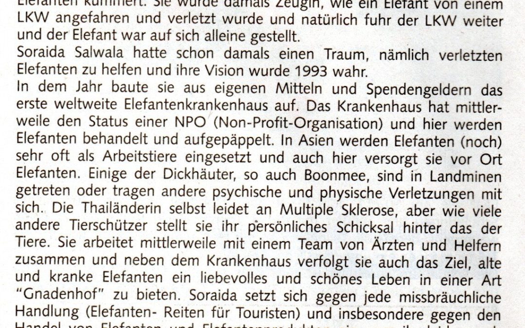 Unser Kassenwart Guido besucht unser „Patenkind“ im Elefantenkrankenhaus. – Erbach/Michelstadt aktuell März 2024